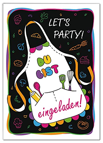 10 Einladungskarten zum Kindergeburtstag Back-Party Kochen Backen Mädchen Junge Einladungen Geburtstag von JuNa-Experten