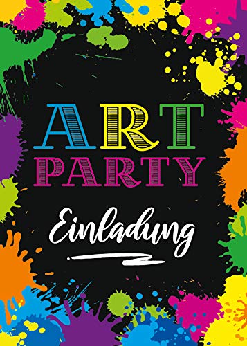 12 Einladungskarten zum Kindergeburtstag Art-Party Basteln-Party Mädchen Junge Einladungen Geburtstag von JuNa-Experten