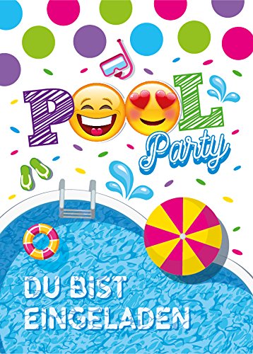 14 Einladungskarten Geburtstag Kinder Schwimmbad für Mädchen Jungen Jungs Einladungen Kindergeburtstag Geburtstagseinladungen Set Partyset Kartenset Party von JuNa-Experten