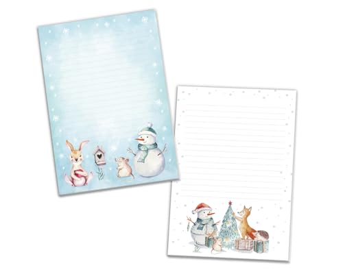 2 Blöcke Weihnachtsmotiv Notizblock Schreibblock Weihnachtsbriefpapier Brief an Weihnachtsmann schreiben liniert Kinder Mädchen Jungen (2 Blöcke/Variante 6 mit je 25 Blätter in A5-Format) von JuNa-Experten