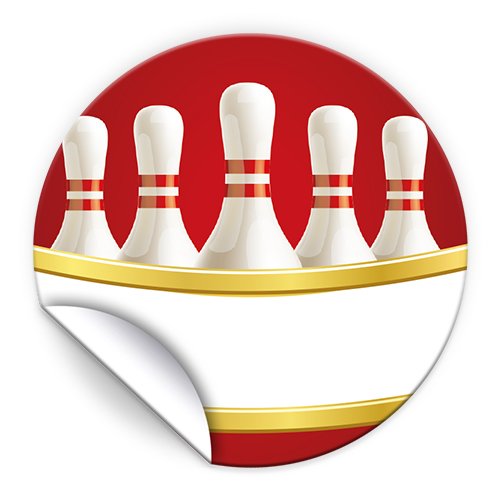 24 Aufkleber "Bowling rot" für Geschenkverpackung/Sticker für Verpackung von Gastgeschenk Mitgebsel/Kindergeburtstag/Party-Deko von JuNa-Experten