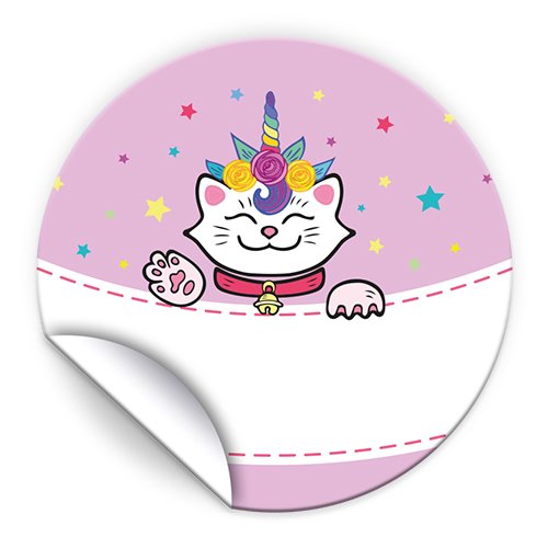 24 Aufkleber "Katze-Einhorn" für Geschenkverpackung/Sticker für Verpackung vom Gastgeschenk beim Geburtstag Hochzeit Kindergeburtstag Fest von JuNa-Experten