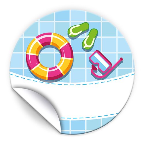 24 Aufkleber "Pool-Party" für Geschenkverpackung/Sticker für Verpackung von Gastgeschenk Mitgebsel/Kindergeburtstag/Party-Deko von JuNa-Experten