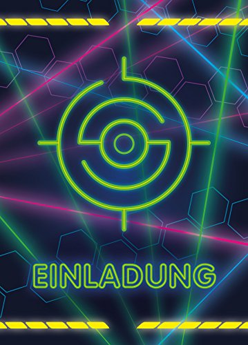 6 Einladungskarten Geburtstag Kinder Lasertag für Mädchen Jungen Jungs Einladungen Kindergeburtstag Geburtstagseinladungen Kartenset Party von JuNa-Experten