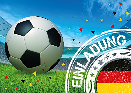 JuNa-Experten 10 Einladungskarten Kindergeburtstag Jungen Fussball Geburtstag Jungs Geburtstagseinladungen Einladungen Geburtstagsparty Kartenset von JuNa-Experten