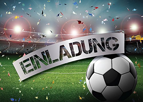 JuNa-Experten 6 Einladungskarten Kindergeburtstag Jungen Fussball Geburtstag Jungs Geburtstagseinladungen Einladungen Geburtstagsparty Kartenset von JuNa-Experten