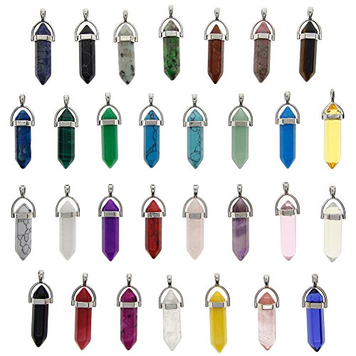 Juanya kugelförmige heilende soitze Chakra-Perlen, Quartz-Kristall, Anhänger für Kette, Schmuckbasteln, verschiedene Farben, 30 Stück von Juanya