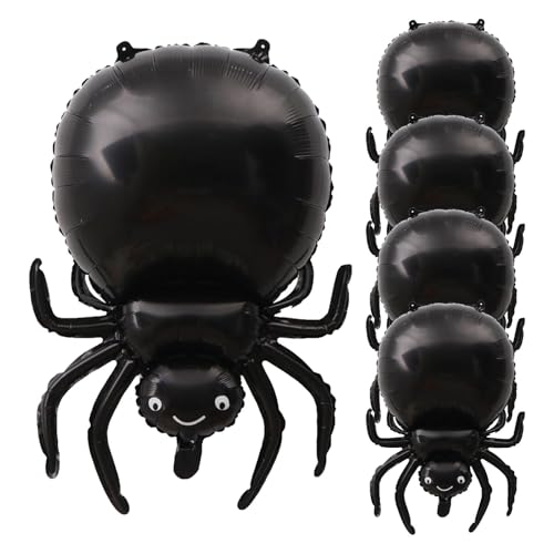 Deko-Luftballons | gruselige Partyballons | Halloween-schwarze Spinnenballons | 5 schwarze Halloween-Spinnenballons sind für die gruselige Atmosphäre jeder Halloween- , Geburtstagsfeier entworfen von Jubepk