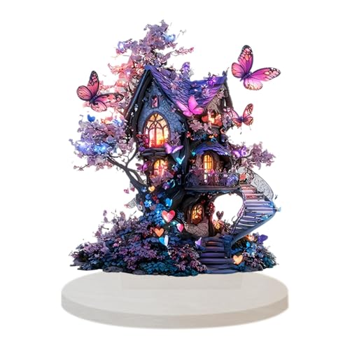 Fairytale House Desk Decor, Holiday Fairytale Desk Decorations, Acrylic 2D Fairytale Ornaments, Flat Fairytale Tabletop Centerpiece, Decorative Fairytale Holiday Centerpiece for Living Room or Parties von Jubepk