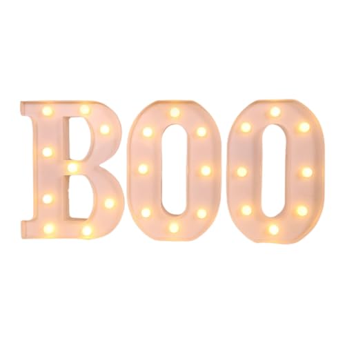 Jubepk Boo Buchstabenlichter für Halloween, beleuchtete Halloween-Buchstaben, batteriebetriebenes Boo-Schild, schaffen Sie eine festliche und gruselige Atmosphäre für Halloween, indem Sie Ihr Zuhause von Jubepk