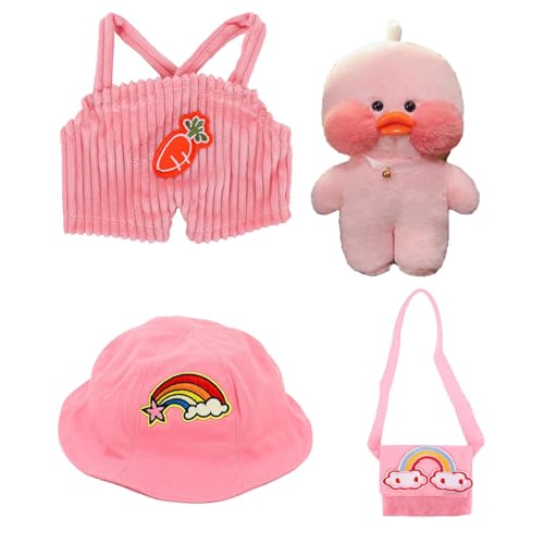 Jubepk Ente Plüsch Stoffpuppe, Plüsch Ente Spielzeug mit Kleidung, Gefüllte Ente Puppe für Kinder, Plüschtier mit Outfit, Niedliches Tier Plüschtier 30cm/11.81 Zoll für Junge Kinder von Jubepk