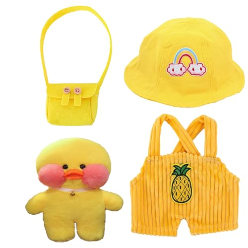 Jubepk Ente Plüsch Stoffpuppe, Plüsch Ente Spielzeug mit Kleidung, Gefüllte Ente Puppe für Kinder, Plüschtier mit Outfit, Niedliches Tier Plüschtier 30cm/11.81 Zoll für Junge Kinder von Jubepk