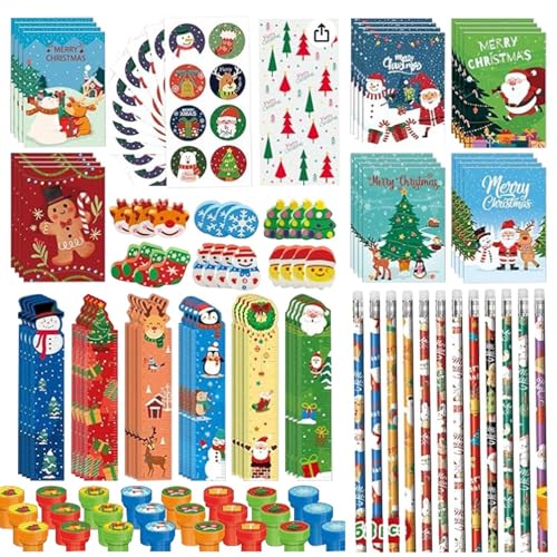 Jubepk Schüler-Schreibwaren-Set, 168 x Weihnachts-Schulspielzeug, Schreibwaren für Studenten, Schulanfang, Zuhause, Schule, Studium, Schreibwaren für Schlafsaal, Bibliothek von Jubepk