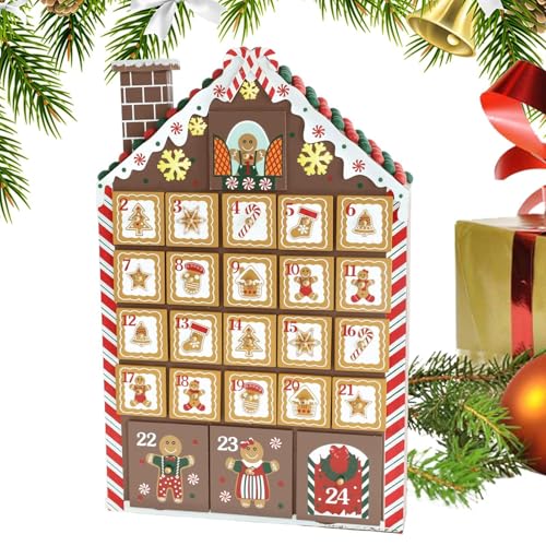 Weihnachtskalender aus Holz | Countdown-Kalender | Adventsdekoration | Feiertags-Countdown | Weihnachts-Holzkalender Advent, Holz-Fidget-Kalender Countdown-Kalender für Weihnachten, Geburtstag von Jubepk