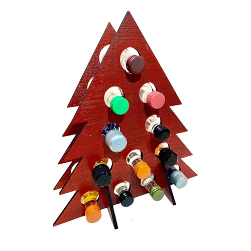 Weinflaschenregal Adventskalender | 24-Tage-Countdown-Kalender | Weihnachts-Adventskalender aus Holz | Weihnachtsbaumschmuck für Erwachsene, Weihnachtsflaschenhalter von Jubepk