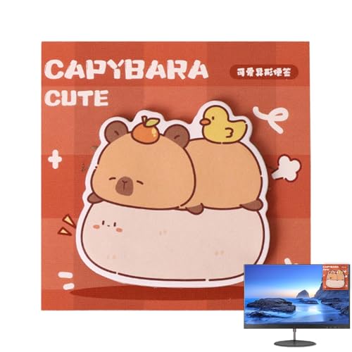 Capybara Memo Pad | Cartoon Animal Capybara Sticky Notes | 30 Blätter entfernbare Notizbilder, Klassenzimmerversorgungen, Schulmaterial für Schülerlehrer von Jubilofex