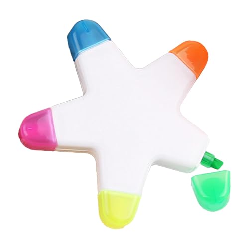 Star Highlighter - Fluoreszenzfarbener Stift, heller Marker -Set | Lebendige schnelle Tinten -Büroarbeit, weicher Grip Stationery einzigartiger Star, künstlerisches Zeichenwerkzeug, Multi -Farb -Highl von Jubilofex