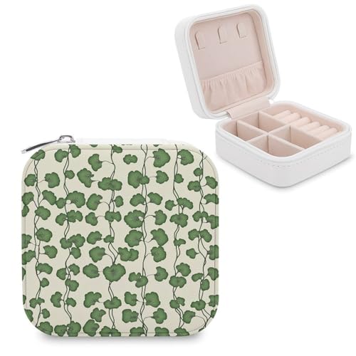 Jubonexis Kleine Schmuckschatulle mit vertikalen Ranken, überlappende Ginkgoblätter, Schmuck-Organizer, tragbar, PU-Leder, Mini-Reise-Schmuckschatulle Jubonexis Kleine Schmuckschatulle mit vertikalen Ranken, überlappende Ginkgoblätter, Schmuck-Organizer, tragbar, PU-Leder, Mini-Reise-Schmuckschatulle von Jubonexis