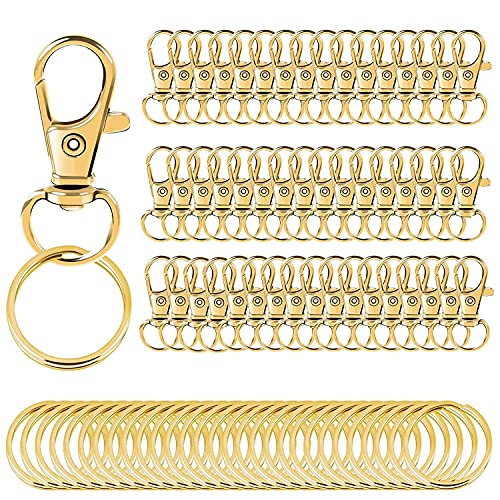 Jufjsfy 100 Stück drehbare Haken Karabiner für Schlüsselband, Haken für eine Kette Schlüssel Karabiner ein Karabiner für DIY Schmuck von Jufjsfy