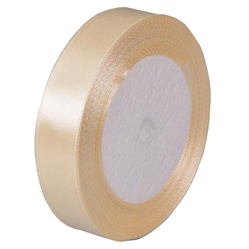 Satinband Beige 20mm, 22 Meters Geschenkband Schleifenband Bänder zum Basteln Nähen, Dekoband Stoffband Bänder für Geschenkverpackungen Haarschleifen Hochzeit Partys Dekoration Brautstrauß von Jukway