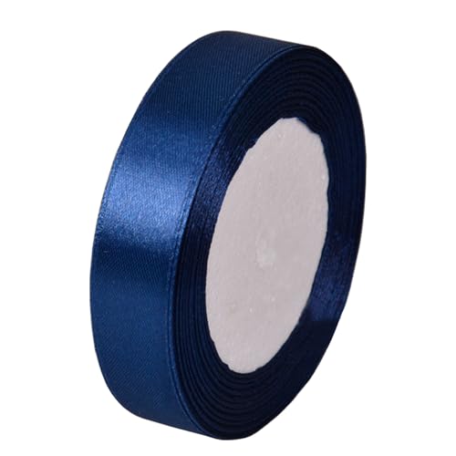 Satinband Navyblau 20mm, 22 Meters Geschenkband Schleifenband Bänder zum Basteln Nähen, Dekoband Stoffband Bänder für Geschenkverpackungen Haarschleifen Geburtstag Hochzeit Partys Dekoration von Jukway