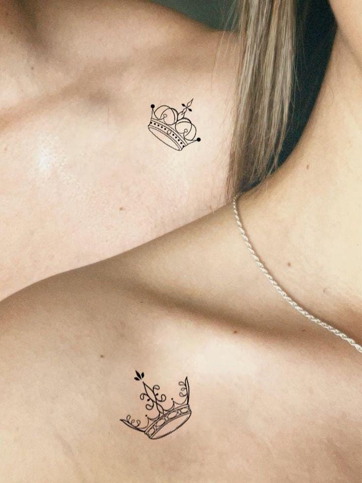 König Und Königin Krone Temporäres Tattoo-Paar Tattoo-Benutzerdefinierte Tattoo Set-Tattoo Liebhaber Geschenk-Paar Geschenk Für Freund-Valentinstag von JulienPShop