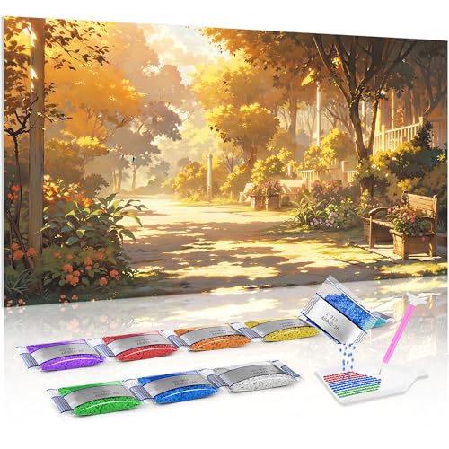 Jumpdot 5D Diamond Painting DIY Groß Sonne und Straße Home Decoration Diamant Kunst Kit 70x40 cm von Jumpdot