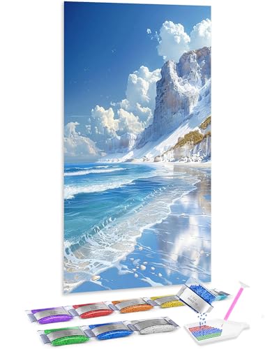 Jumpdot 5D Diamond Painting Zubehör DIY Full Groß Strandlandschaft Room Decor Diamant Kunst Kit 70x40 cm von Jumpdot