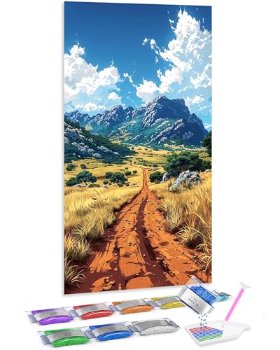 Jumpdot 5D Diamond Painting Zubehör DIY Groß wilde Landschaft Wandbilder Wohnzimmer Diamant-Kunst-Kit 70x40 cm von Jumpdot