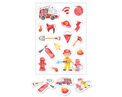 Junapack Tischkonfetti Set Konfetti Party Deko Papierkonfetti für Geburtstag, Kinderparty, Dekoration - Deko zum Kindergeburtstag Feuerwehrauto Auto von Junapack