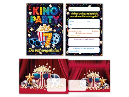 10 Einladungskarten inkl. 10 Umschläge zum 7. Kindergeburtstag Kino Party Mädchen Jungen bunt coole bunte Einladungen siebte Geburtstag Geburtstagseinladungen Kids Kinogeburtstag 10 Einladungskarten inkl. 10 Umschläge zum 7. Kindergeburtstag Kino Party Mädchen Jungen bunt coole bunte Einladungen siebte Geburtstag Geburtstagseinladungen Kids Kinogeburtstag von Junaversum