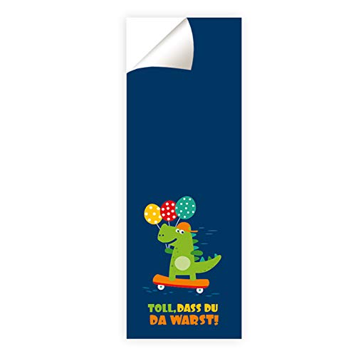 12 Aufkleber TOLL, DASS DU DA WARST! / Dino Dinosaurier Sticker für Geschenktüten bei Kindergeburtstag Geburtstag Hochzeit Taufe (12 Aufkleber) von Junaversum