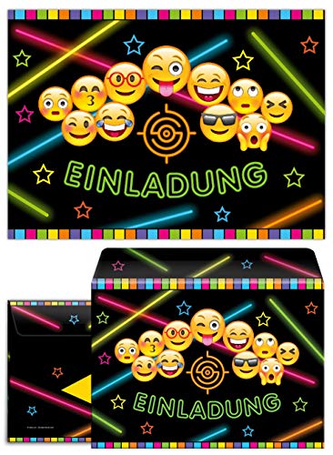 12 Einladungskarten incl. 12 Umschläge zum Kindergeburtstag Lasertag Mädchen Jungen Jungs/Einladungen zur Lasertag-Party von Junaversum