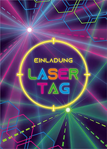 12 Einladungskarten zum Geburtstag Kindergeburtstag Lasertag Party Mädchen Jungen Erwachsene/Laser Tag von Junaversum