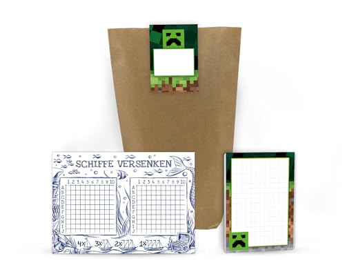 12 Schiffe versenken + 12 Notizblöcke + 12 Geschenktüten + 12 Aufkleber Game Gamer-Party Gaming Mitgebsel Kindergeburtstag Junge Gastgeschenke für Jungsgeburtstag 12 Schiffe versenken + 12 Notizblöcke + 12 Geschenktüten + 12 Aufkleber Game Gamer-Party Gaming Mitgebsel Kindergeburtstag Junge Gastgeschenke für Jungsgeburtstag von Junaversum