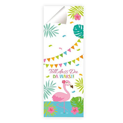 24 Aufkleber TOLL, DASS DU DA WARST! / Flamingo Sticker für Geschenktüten bei Kindergeburtstag Geburtstag Hochzeit Taufe (24 Aufkleber) von Junaversum