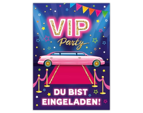 Junaversum 12 Einladungskarten zum Kindergeburtstag Mädchen VIP Disco Mädchengeburtstag Einladungen Geburtstag Kinder von Junaversum