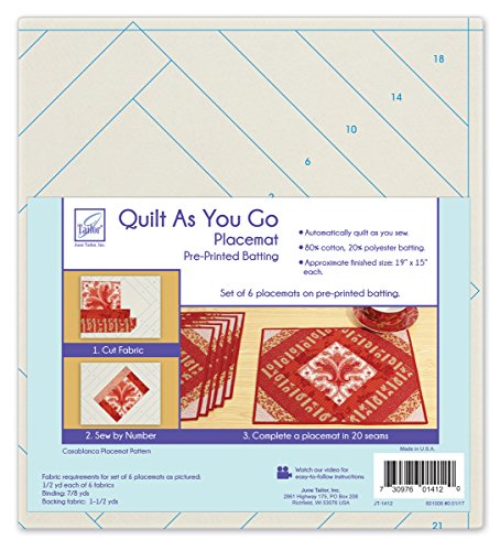 June Tailor Quilt as You Go Tischset, Mehrfarbig, 24,38 x 28,95 x 8,38 cm von June Tailor