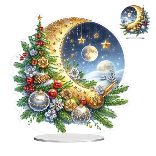 Junerain DIY Diamond Art Painting Weihnachten Deko Doppel Seitige 5D Diamant Painting Tisch Deko Diamant Malerei Schneemann Weihnachts Ornamente Geschenk Hausgeschenk von Junerain