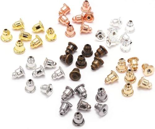 Silikon-Ohrstecker, Kupplungsstopper, Ohrring-Verschlüsse, Ersatz für Haken, Ohrringe, Schmuck, 5 mm, Schwarz, 200 Stück von Junfamilee