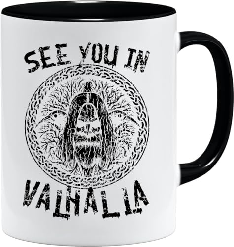 Nordisches Wikinger Tasse | Becher Geschenk Geschenkidee für alte Männer Papa Opa Kaffeetasse Wikinger-Motiv Totenkopf bierkrug thors hammer (VIKING001) von Jungle Mug