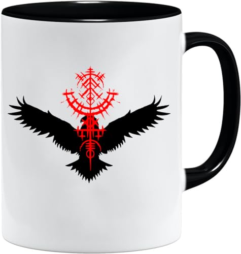 Nordisches Wikinger Tasse | Becher Geschenk Geschenkidee für alte Männer Papa Opa Kaffeetasse Wikinger-Motiv Totenkopf bierkrug thors hammer (VIKING008) von Jungle Mug