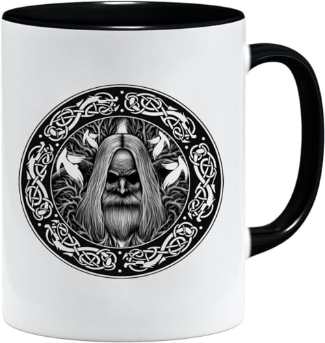 Nordisches Wikinger Tasse | Becher Geschenk Geschenkidee für alte Männer Papa Opa Kaffeetasse Wikinger-Motiv Totenkopf bierkrug thors hammer (VIKING014) von Jungle Mug