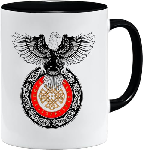 Nordisches Wikinger Tasse | Becher Geschenk Geschenkidee für alte Männer Papa Opa Kaffeetasse Wikinger-Motiv Totenkopf bierkrug thors hammer (VIKING016) von Jungle Mug