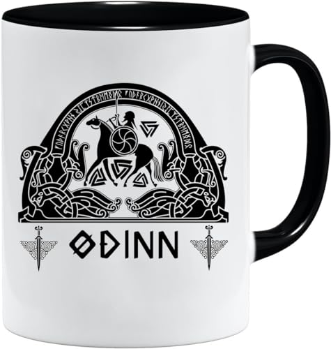 Nordisches Wikinger Tasse | Becher Geschenk Geschenkidee für alte Männer Papa Opa Kaffeetasse Wikinger-Motiv Totenkopf bierkrug thors hammer (VIKING019) von Jungle Mug