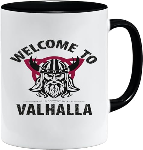 Nordisches Wikinger Tasse | Becher Geschenk Geschenkidee für alte Männer Papa Opa Kaffeetasse Wikinger-Motiv Totenkopf bierkrug thors hammer (VIKING022) von Jungle Mug