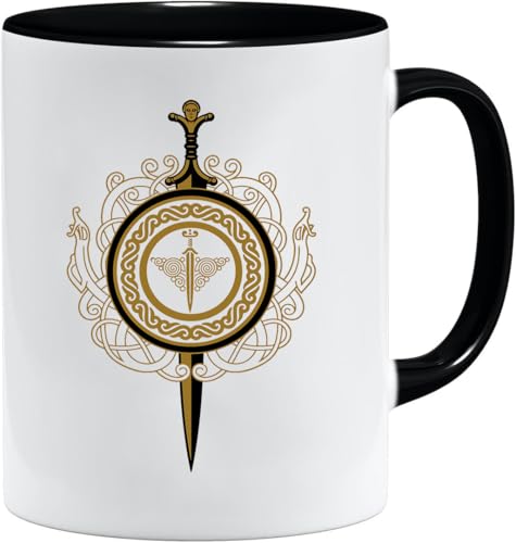 Nordisches Wikinger Tasse | Becher Geschenk Geschenkidee für alte Männer Papa Opa Kaffeetasse Wikinger-Motiv Totenkopf bierkrug thors hammer (VIKING032) von Jungle Mug