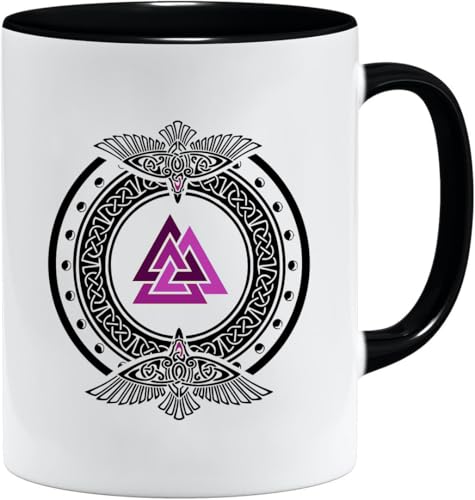 Nordisches Wikinger Tasse | Becher Geschenk Geschenkidee für alte Männer Papa Opa Kaffeetasse Wikinger-Motiv Totenkopf bierkrug thors hammer (VIKING033) von Jungle Mug