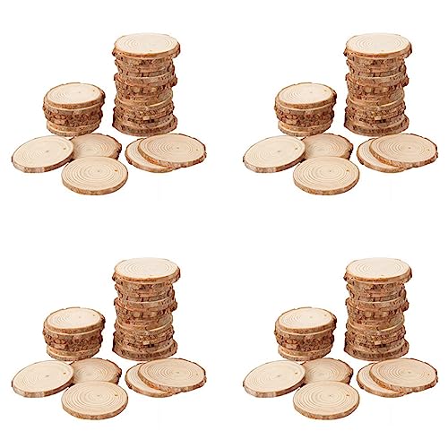 Junguluy 160 Stück 3-4 cm unlackierte natürliche runde Holzscheiben Kreise mit Baumrinde Holzscheiben für DIY Handwerk Heimdekoration von Junguluy