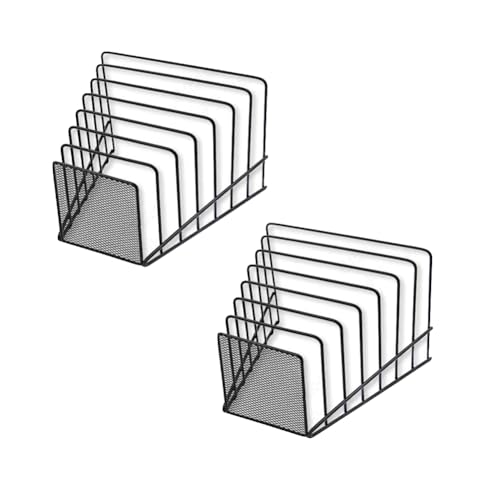 Junguluy Aktenordner, mehrstufiger Aktenordner, neigbar, Schreibtisch-Aktenordner, Metalldraht, 7 Fächer, 2 Stück von Junguluy